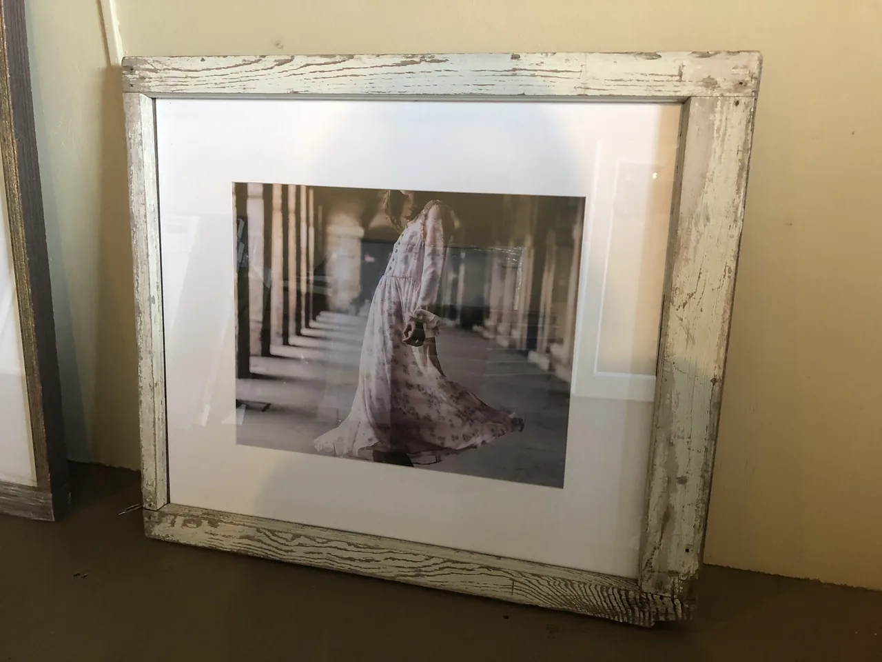 Wedding photograph in a textured silver frame