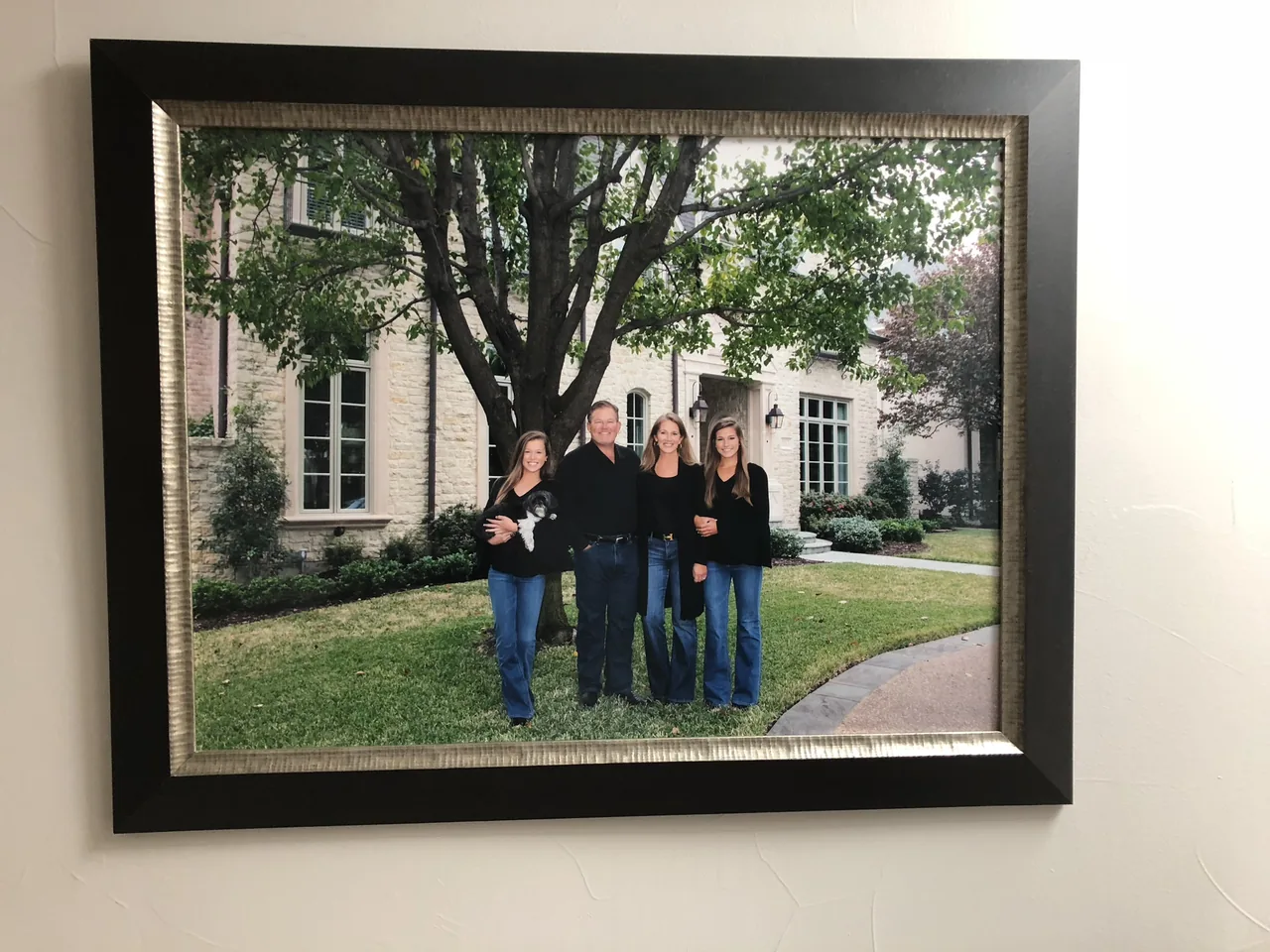 Family photograph in a black frame